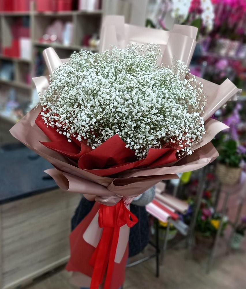 Букет Белые хлопья в Курждипскую Букет цветов из: Гипсофила в Курждипскую