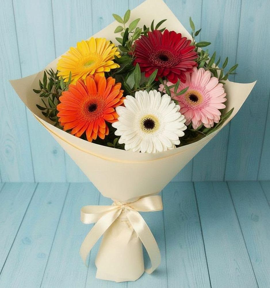 Букет цветов из: Герберы в Курждипскую