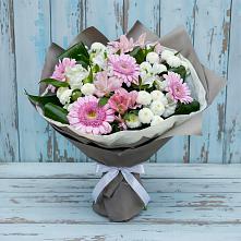 Букет цветов из:  Герберы, Альстромерии и Хризантемы #REPLACE_PRED# Курждипскую