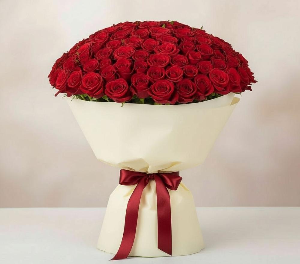 Букет 101 Красная роза Милано в Курждипскую