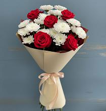 Букет цветов из:  Розы и Хризантемы в Курждипскую