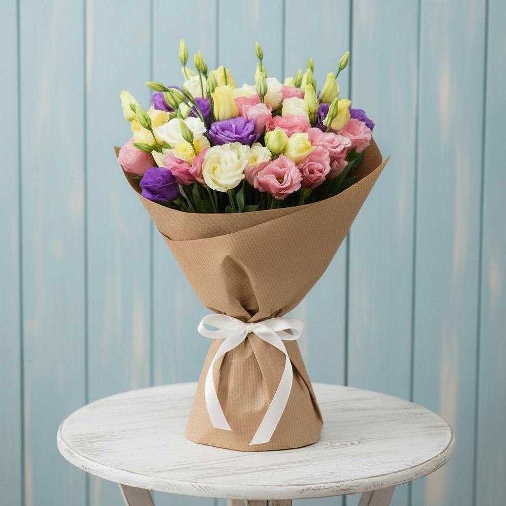 Букет цветов из: Лизиантусы в Курждипскую