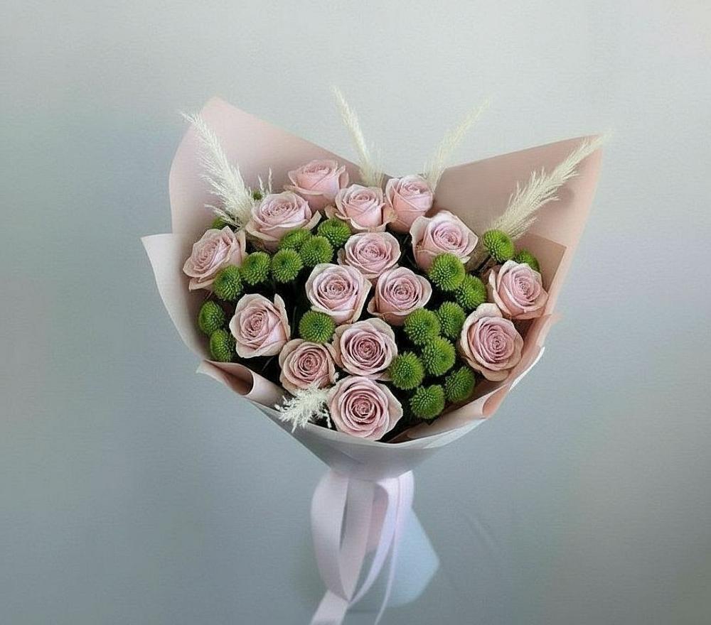 Букет цветов из: Розы и Хризантемы в Курждипскую