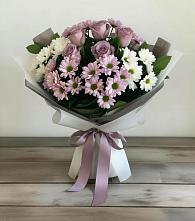 Букет цветов из:  Хризантемы и Розы в Курждипскую