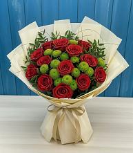Букет цветов из:  Розы и Хризантемы в Курждипскую