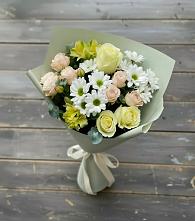 Букет цветов из:  Альстромерии, Розы и Хризантемы в Курждипскую