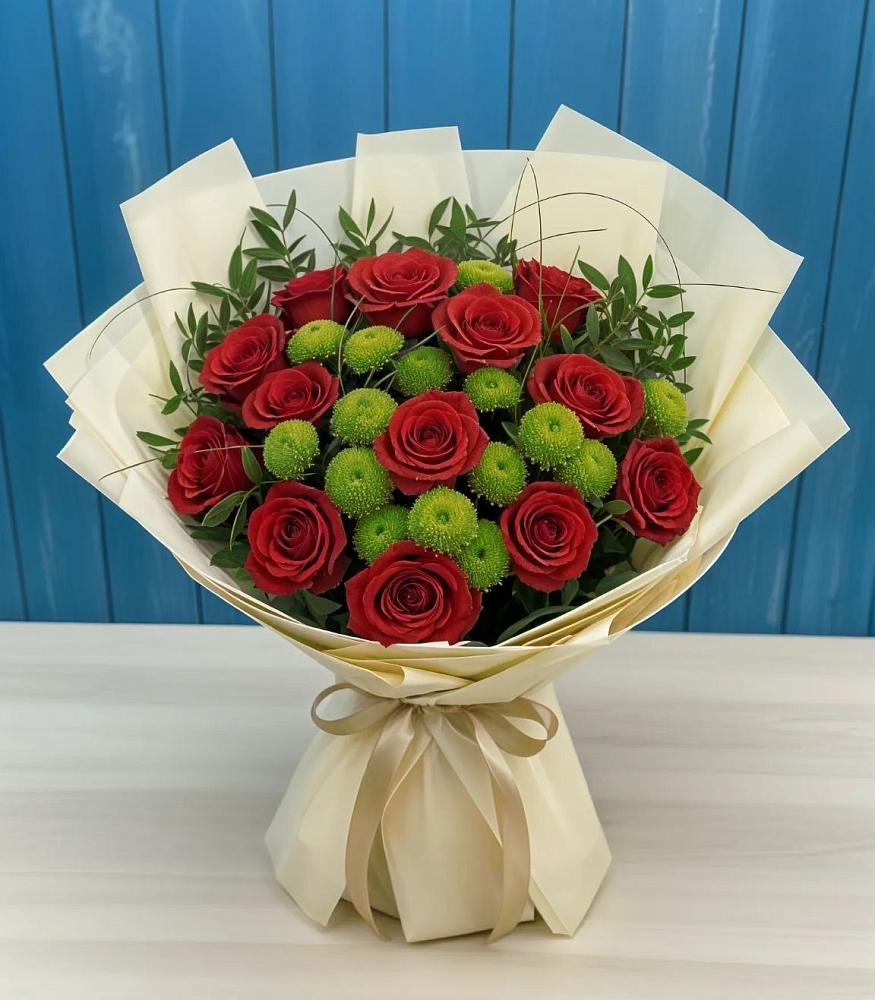 Букет цветов из: Розы и Хризантемы в Курждипскую