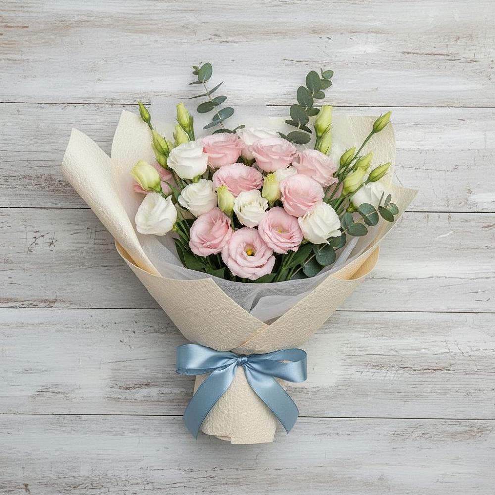 Букет цветов из: Лизиантусы в Курждипскую